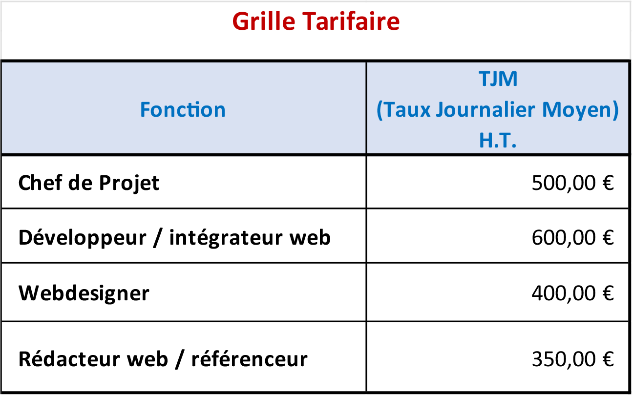 Grille Tarifaire